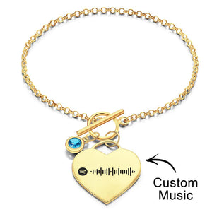 Any Scannable Spotify Code - Personalized Spotify Code Heart Bracelet