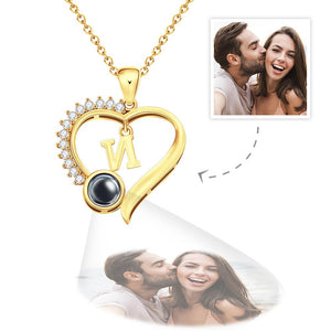 Gift for who lost a loved one - Personalized Letter Heart Projection Charm