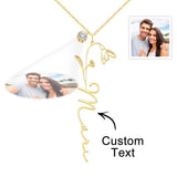 Birth Flower Photo Projection Charm - gift for anyone, who lost a loved one - Personalized Birth Flower Photo Projection Charm