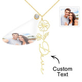 Birth Flower Photo Projection Charm - gift for anyone, who lost a loved one - Personalized Birth Flower Photo Projection Charm