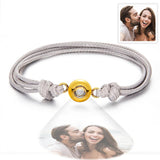 Weave Style Colorful Custom Projection Photo Charm - Personalized Projection Photo Bracelet
