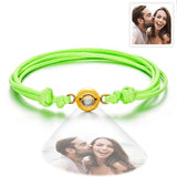 Weave Style Colorful Custom Projection Photo Charm - Personalized Projection Photo Bracelet