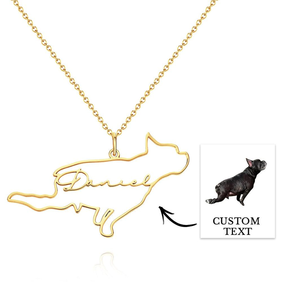 Personalized Dog Silhouette Outline Picture Charm