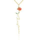Personalized Name Birth Month Colorful Flower Necklace