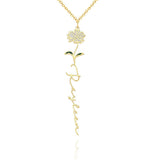 Personalized Name Birth Month Colorful Flower Necklace