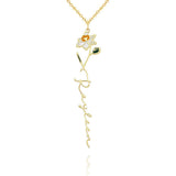 Personalized Name Birth Month Colorful Flower Necklace