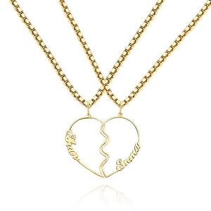 Any Name Heart - Personalized Couple Name Heart Necklace
