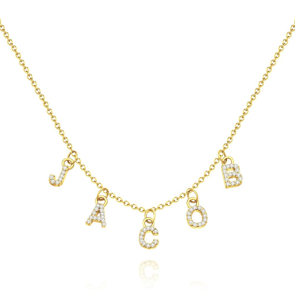 Any Letter - Personalized Diamond Initial Name Necklace