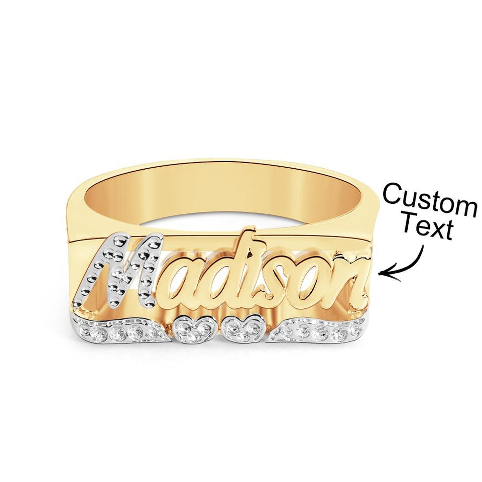 Double Hearts Initial - Personalized Ring