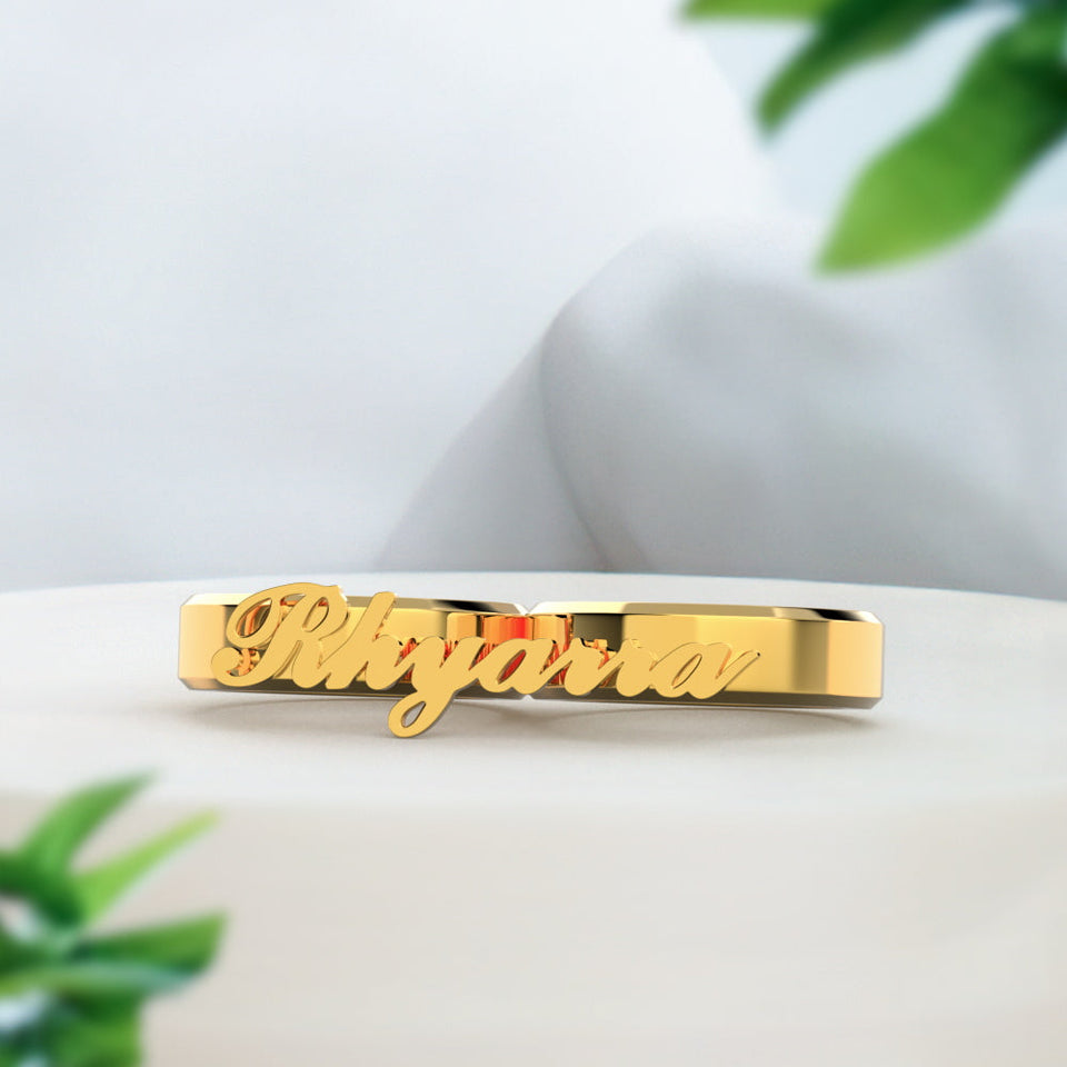 Engravable Two Fingers Ring - Personalized Ring