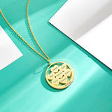 Custom Engraved Circle Hearts Necklace Charm - Personalized Necklace