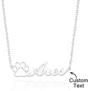 Personalized Dog Pet Paw Print Name Charm