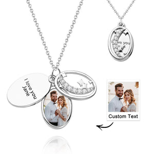 Engraved Wings Delicate Diamond - Personalized Engraved Multi-layer Star Rhinestone