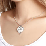 Heart Rhinestones Name - Personalized Mother Heart Rhinestones Name Necklace