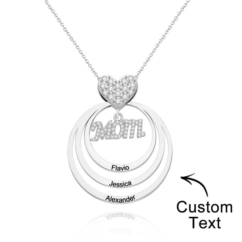 Simple Circularity Engraved Charm - Personalized Engraved Necklace
