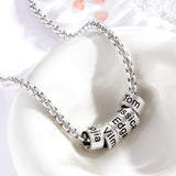 Personalized Bead Collarbone Chain Engraved Charm