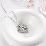 Angle Wing - Personalized Wing Heart-Shaped Engraved Necklace