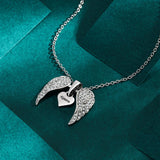 Angle Wing - Personalized Wing Heart-Shaped Engraved Necklace
