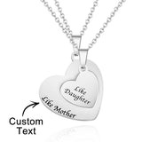 Personalized Engraved Elegant Heart Pendant Necklace