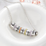 Personalized Diamond Beads Engraved Charm