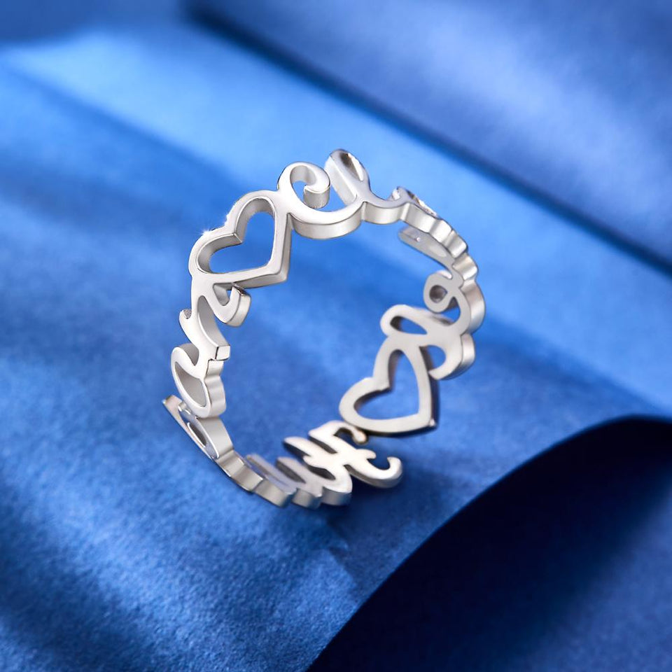 Heart-Shaped Double Names - Personalized Heart-Shaped Double Names