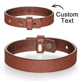 Any Destination - Personalized Genuine Leather Bracelet