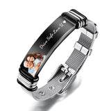 Any Photo - Personalized Photo And Engraved Stainless Steel Bracelet