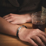 Any Text/ Message/ Name... - Personalized Engraved Leather Bracelet