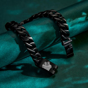 Any Photo - Personalized Photo Engraved Thick Chain Bracelet