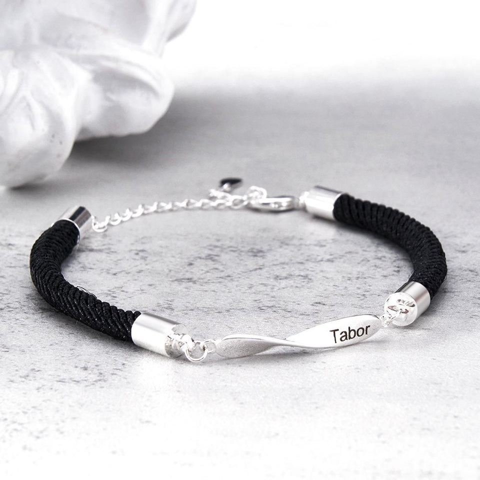 Any Names - Personalized Couple Engraved Rope Bracelet