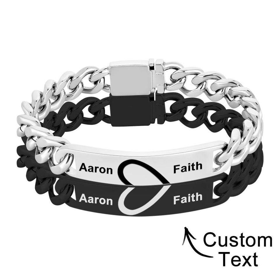 Any Names - Personalized Couple Engraved Couple Bracelet