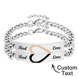 Any Photos - Personalized Engraved Couple Bracelet