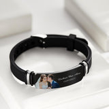Any Photo And Message - Personalized Photo Engraved Bracelet