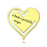 Any Message - Personalized Text Engraved Heart Metal Bookmark