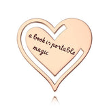 Any Message - Personalized Text Engraved Heart Metal Bookmark