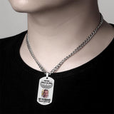 My Husband Walk With Me - Personalized Memorial Photo Necklace Never Walk Alone
