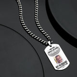 My Husband Walk With Me - Personalized Memorial Photo Necklace Never Walk Alone