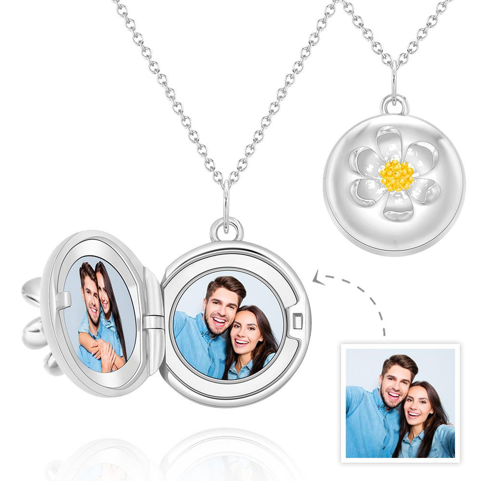 Any Photo Flower - Personalized Flower Photo Necklace