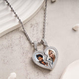 I Love You Forever - Personalized Couple Black Filter Photo Necklace