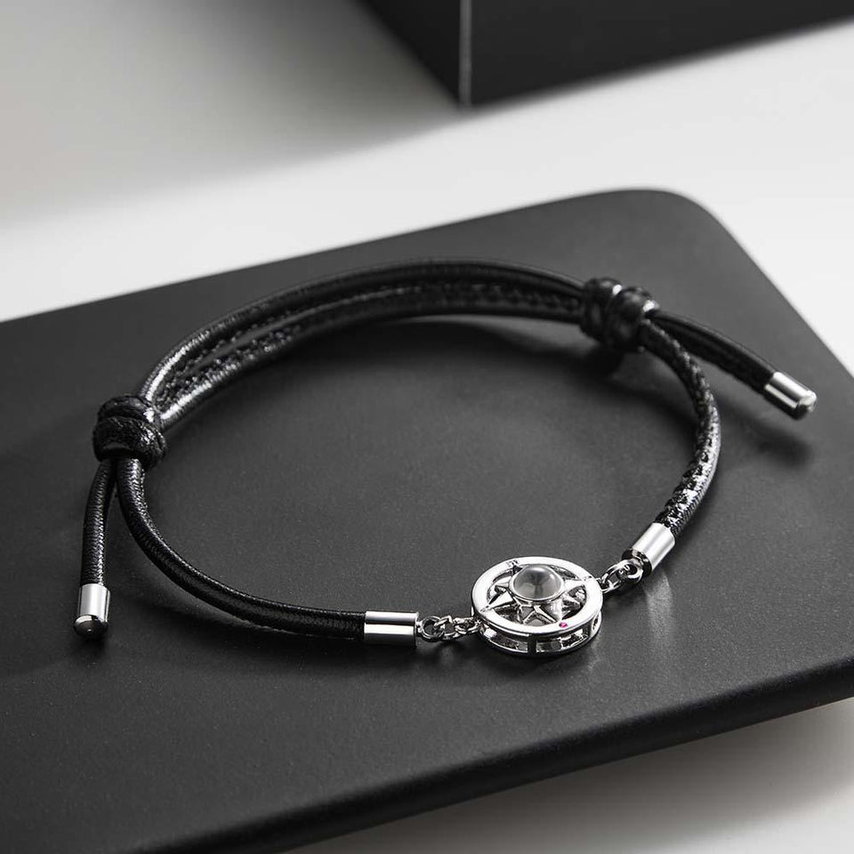 Personalized Compass Projection Charm
