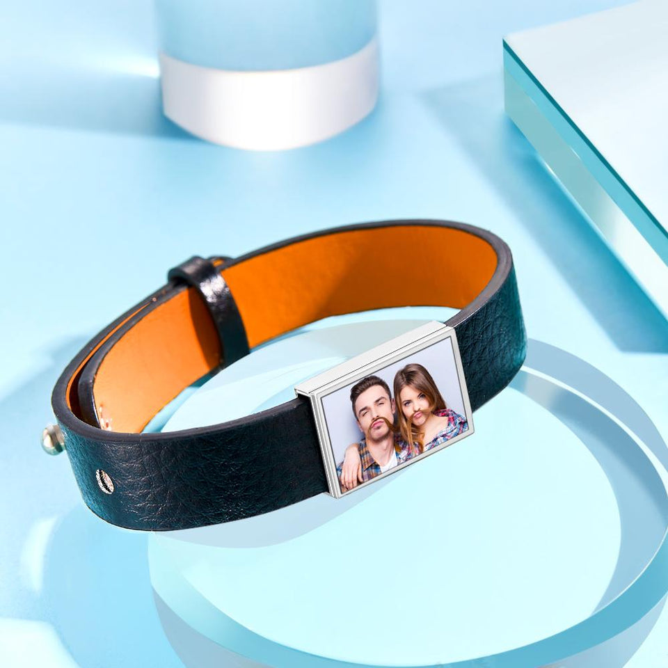 Any Photo - Personalized Picture Leather Bracelet