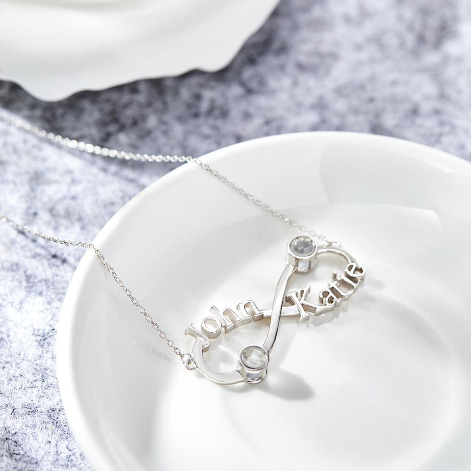 Gift for who lost a loved one - Personalized Infinity Symbol Engraved Charm