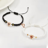 Two Pieces Of A Heart - Personalized Couple Magnetic Heart Photo Projection Bracelet