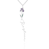 Personalized Name Birth Month Colorful Flower Necklace