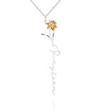 Personalized Name Birth Month Colorful Flower Necklace