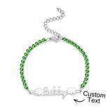 Shine Like A Diamond - Personalized Angel Wings All Diamonds Bracelet