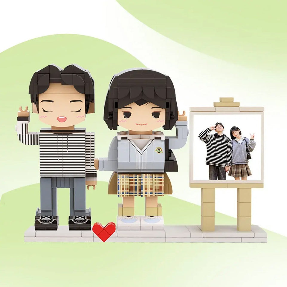 I Love You Forever - Personalized Couple Photos Brick Figures