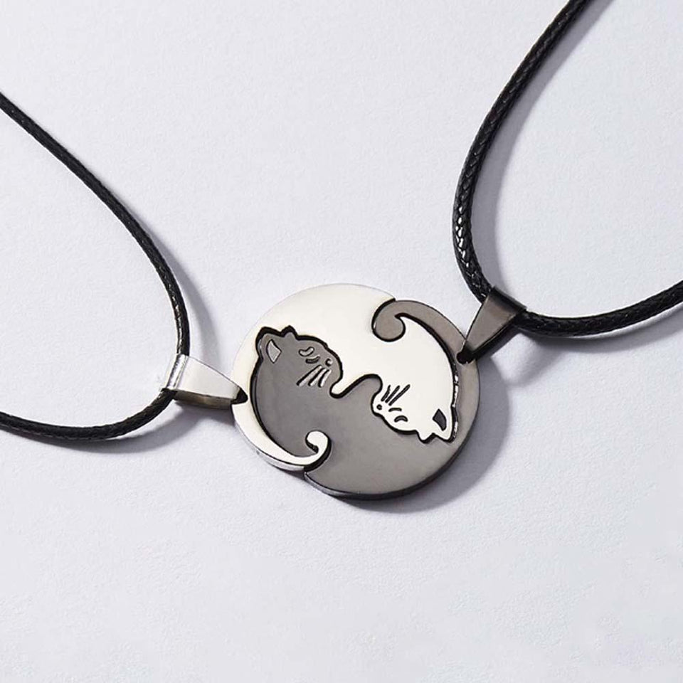 Matching Cat - Personalized Couple Matching Cat Necklace