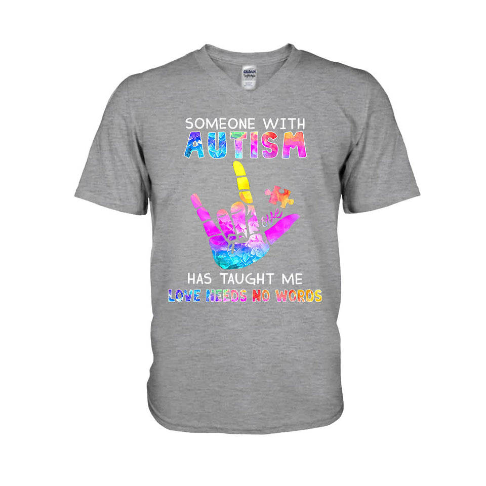 L'amour n'a pas besoin de mots - T-shirt et sweat à capuche de sensibilisation à l'autisme 1221
