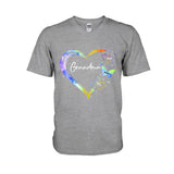 Heart Floral Butterflies - Personalized Mother's Day Grandma T-shirt and Hoodie